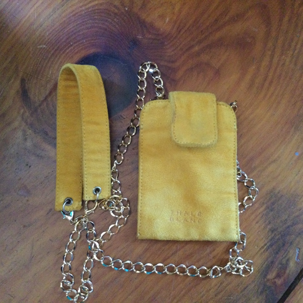 Thale Blanc Xbody Mini /Phone Purse Suede Gold